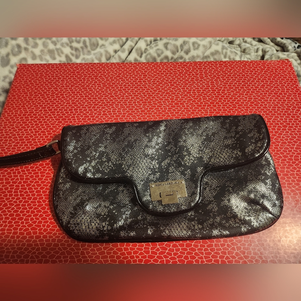 Black and Silver Clutch Bag - Sophia Vergara